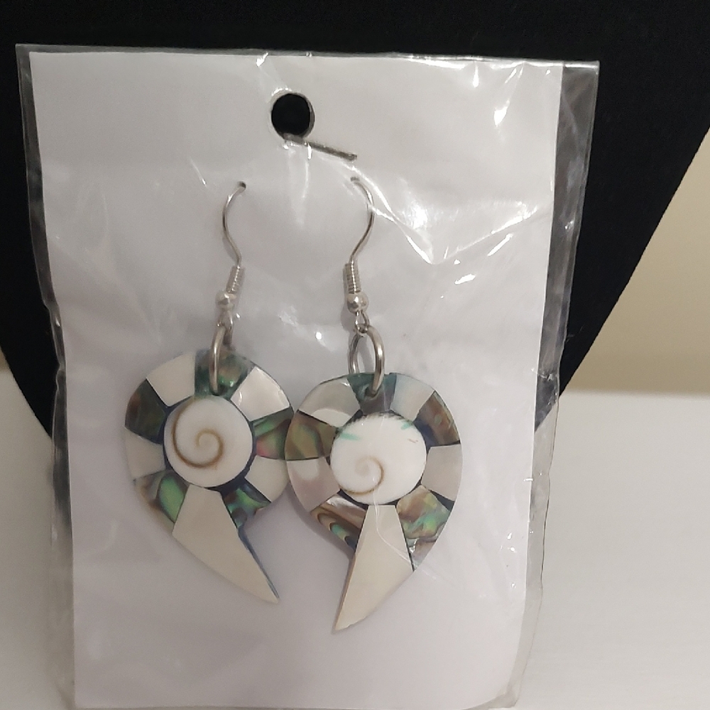 Elegant Silver and White Shell Earrings